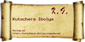 Kutschera Ibolya névjegykártya